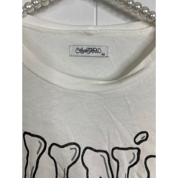 Lauren Moshi "Wine is my Water" White T Shirt Size XS - Picture 3 of 6